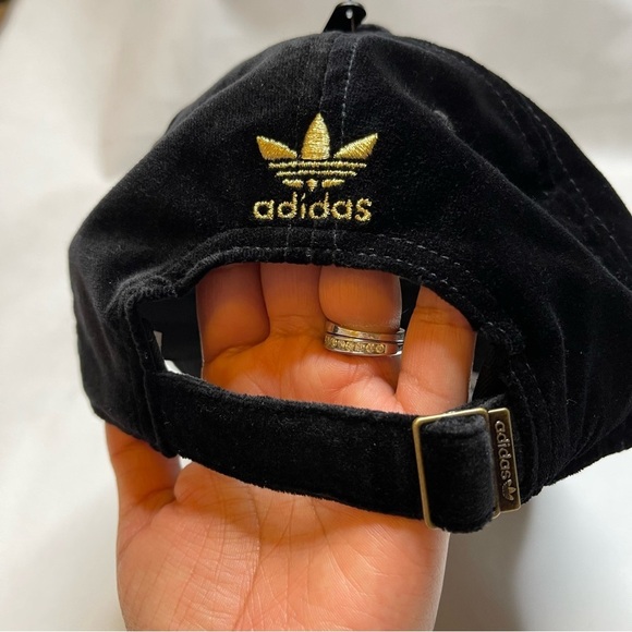 Adidas Black Suede Black Hat with Gold Emblem
